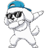 Cool Dabbing Poodle Sunglasses Cartoon Art