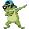 Cool Dabbing Frog Sunglasses Cartoon Art