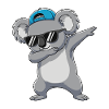 Cool Dabbing Koala Sunglasses Cartoon Art