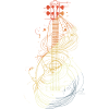 Ukulele Sketch Retro Style