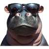Hippo Hippo Hippo with Sunglasses