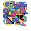 Memphis Geometrie Farbenspiel
