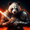 Guerrier panda en armure incendiaire