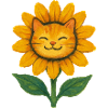 Sonnenblumen-Katzen-Lächeln Aquarell