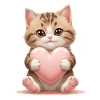 Cuddly kitten with heart