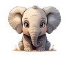 Cute baby elephant cartoon