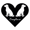 Dog love, dog logo, silhouette