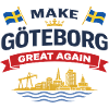 Gothenburg Silhouette with Swedish Flags