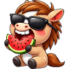 Cheval frais avec melon Cheval d’été