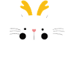 White cat with golden antlers