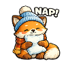 Winter cuddle fox with hat