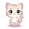 Niedliche Kawaii-Katzenillustration – Chibi-Kätzchen
