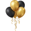 Balloons Black Gold - Party Birthday Elemen