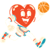 Basketball Heart Mascot Sprint