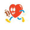 Heart Runner Football Cartoon