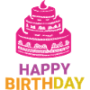 Layered Birthday Cake Emblem