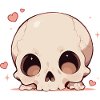 Cuddly Skull Heart Cartoon