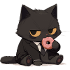 Suit cat with donut