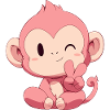 Kleiner Pinker Affe Peace
