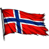 Norwegian flag flowing