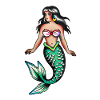 Retro Mermaid Tattoo