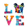 Pitbull Dog Love Colorful Pop Art Portrait
