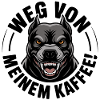 Angry dog head in black