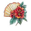 Hibiskus-Fächer im Oriental-Stil