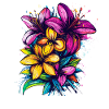 Farbexplosion tropischer Blumen