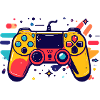 Farbiger Spielcontroller Gaming Popkunst Motiv