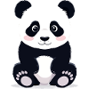 Assis petit panda câlin et mignon