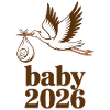 Baby 2026 Stork Birth Announcement