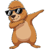 Cool Dabbing Bigfoot Sunglasses Cartoon Art