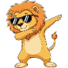 Cool Dabbing Lion Sunglasses Cartoon Art