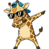 Cool Dabbing Giraffe Sunglasses Cartoon Art