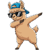 Cool Dabbing Llama Sunglasses Cartoon Art