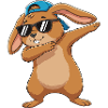 Cool Dabbing Rabbit Sunglasses Cartoon Art