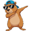 Cool Dabbing Bear Sonnenbrillen-Cartoon-Kunst