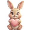 Cuddly bunny with pink heart