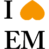 Orangener Herzakzent im Minimal-Style