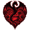 Cœur Dragon romantique amoureux Amour