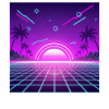 Neon Retro Sunset Grid