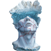 surreal marble statue bust