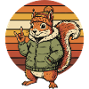 Cool Squirrel - Winter Retro Design