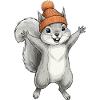 Squirrel with cap