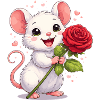 Topo carino con rosa – Motivo di San Valentino pieno d'amore