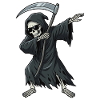 Dabbing Grim Reaper – Funny Skull Cartoon