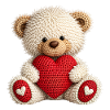 Niedlicher Häkel Teddybär Mit Rotem Herz