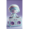 Pastel DJ Doll at Turntable