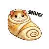 Cuddly hamster in blanket